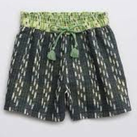 Aerie Jacquard High Waisted Shorts in Green Mission Size Small - Picture 2 of 9